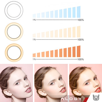 Alogy LED ring light 10 inch photographic Ring for makeup stand for desk top Black