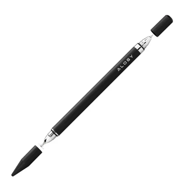 Alogy 2-in-1 capacitive touch stylus for phone tablet screen with pen Black