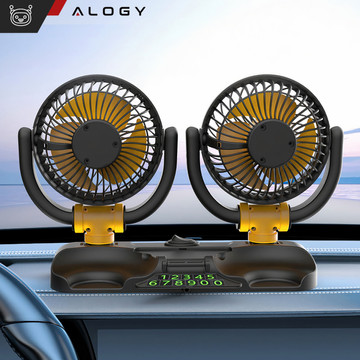 Dvojitý automobilový ventilátor do kokpitu, nastavitelný, tichý, do zapalovače cigaret pro Alogy Car 12V Black
