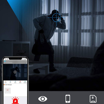 Špionážní kamera Skrytá detekce Diskrétní mini webkamera s přenosem dat WiFi Full HD IP černá