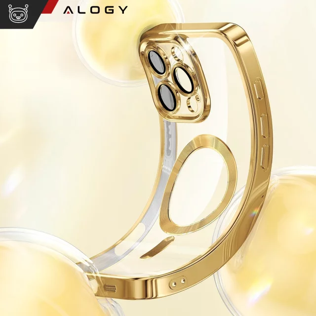 MagSafe Case for Apple iPhone 16 Pro Max Alogy Glamour Luxury Ring Case Gold-Transparent
