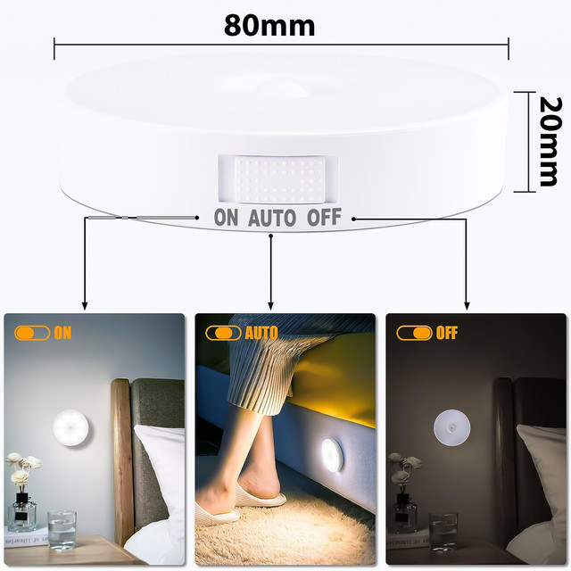 4x Lamp LED motion sensor dusk night lamp Alogy Sensor Light Wireless furniture lighting White light 6000k