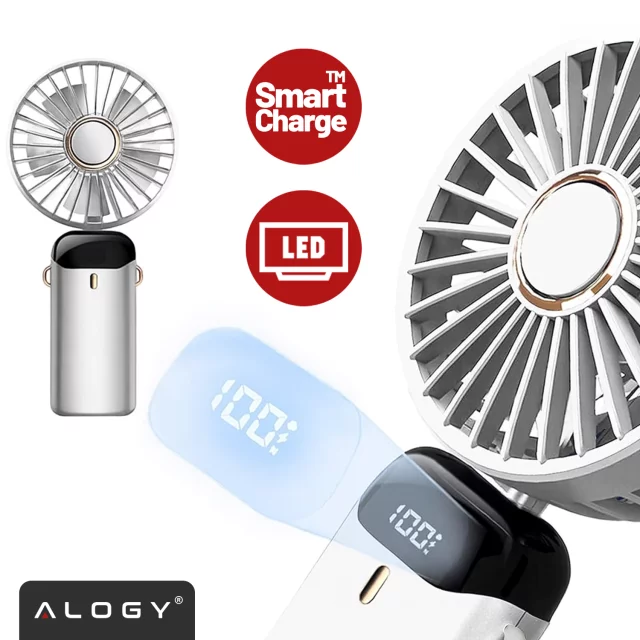 Fan Fan Handheld Fan Wireless Alogy Desktop Portable Handheld with Phone Holder USB-C Navy Blue