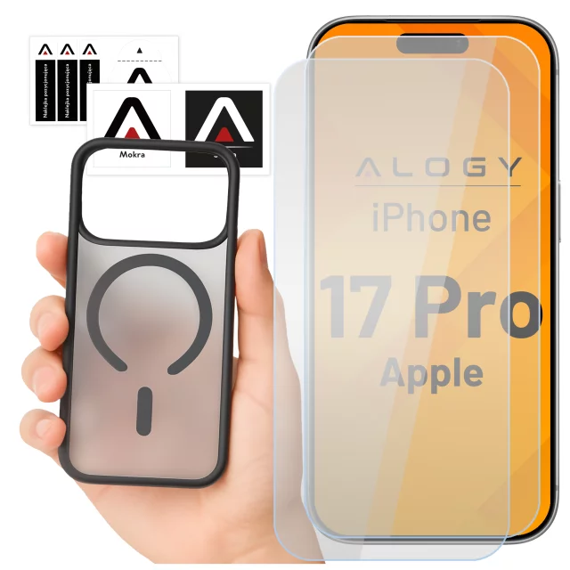 Pouzdro pro Apple iPhone 16 Pro Max Alogy MagSafe Hybrid Matte Case Matte Cover with Lens Protection Black