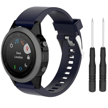 Alogy soft rubber strap for Garmin Fenix 5/5 Plus/6/6 pro navy blue