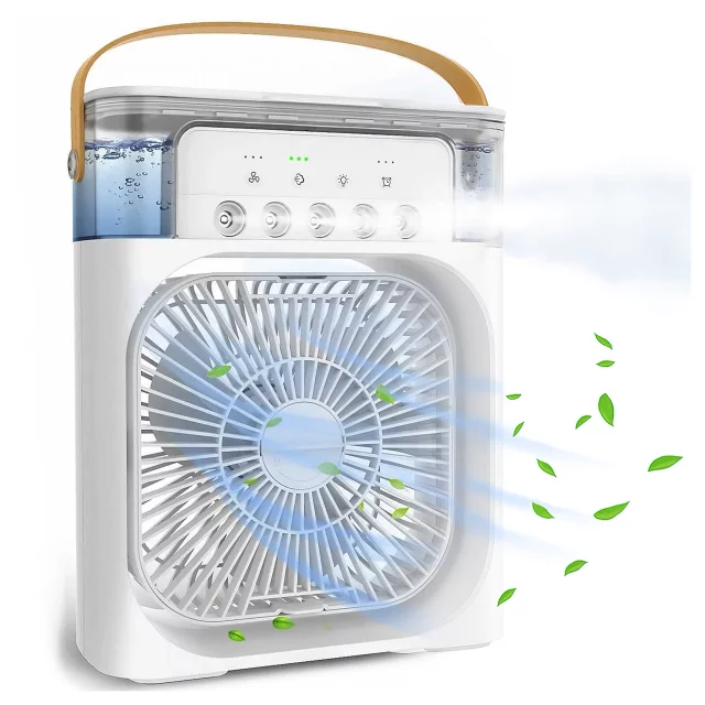 Stolní ventilátor stojící ventilátor malé oběhové čerpadlo s klipem bezdrátové ruční 500mAh USB-C Alogy White