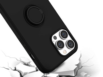 Ring Ultra Slim Alogy Silicone Case for Apple iPhone 13 Pro Max Black Glass