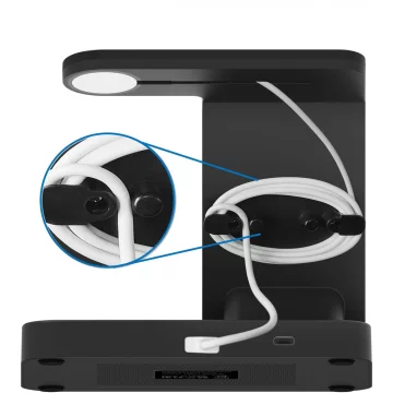 Qi 15W inductive charger for iPhone Apple Watch AirPods wireless 3in1 Docking station Black