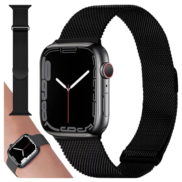 Alogy Stahlarmband für Apple Watch 38/40/41 mm Edelstahl Schwarz