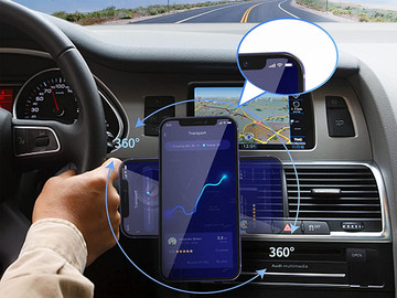 Car holder with Qi charger for MagSafe Alogy 15W grille