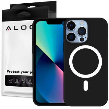 MagSafe Ultra Slim Mag Alogy Case für Apple iPhone 13 Pro Max Qi-Ladegeräte, schwarzes Glas