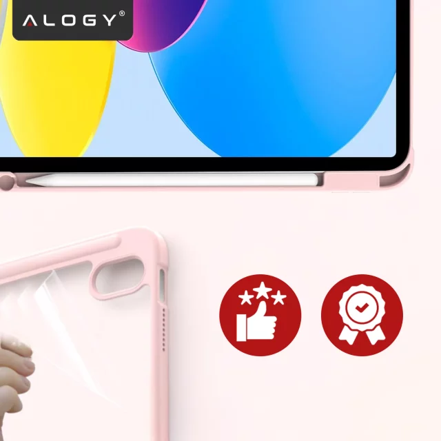 Etui Ochronne do Apple iPad 10.9" 10 Gen 2022 / iPad 11" A16 11 Gen 2025 Hybrydowe z Miejscem na Rysik, Składana Okładka z Funkcją Podstawki 2w1, Alogy HybridBook™ Case – Różowe