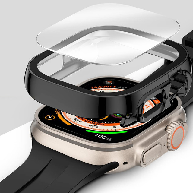 Alogy Protector Case with Glass 2in1 Case Cover for Apple Watch Ultra 49mm Black