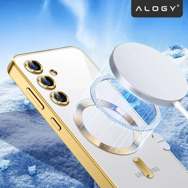 MagSafe Case for Apple iPhone 16 Pro Max Alogy Glamour Luxury Ring Case Gold-Transparent