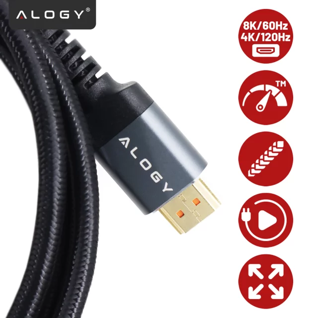 HDMI 2.1 kabel Alogy 8K 60Hz 48GBps 3m černý