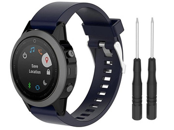 Řemínek z měkké pryže Alogy pro Garmin Fenix 5/5 Plus / 6/6 pro tmavě modrá