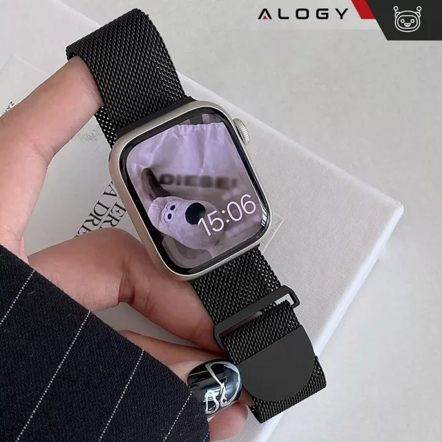 Alogy Steel Strap Apple Watch Bracelet 38/40/41mm Stainless Steel Black