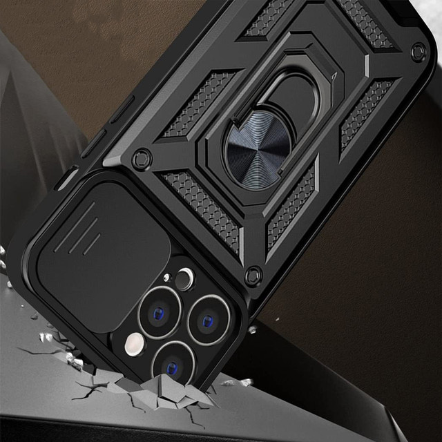 Alogy Camshield Stand Ring Case with Camera Cover for Apple iPhone 13 Pro Glass