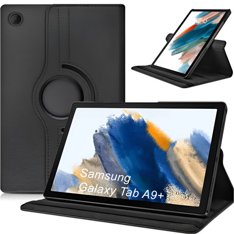 Case for Samsung Galaxy Tab A9 Plus 2023 11" (X210/X215/X216) Swivel Cover Tablet Flip Cover Case Alogy Black Glass