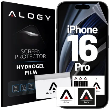 Hydrogelová fólie pro Apple iPhone 16 Pro – flexibilní ochrana displeje, samooprava, plné nasazení a vysoká průhlednost – Alogy Hydrogel Film™