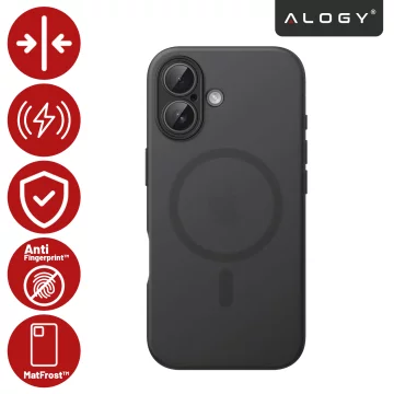 Case for Apple iPhone 16 Pro Max Alogy MagSafe Hybrid Matte Case with Lens Protection Black