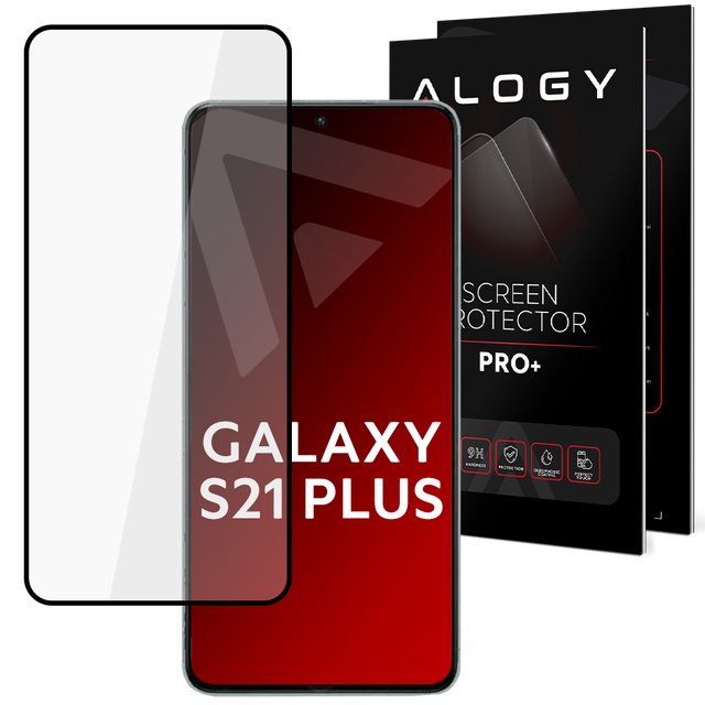 Gehärtetes Glas für Alogy Full Glue Hülle freundlich für Samsung Galaxy S21 Plus Schwarz