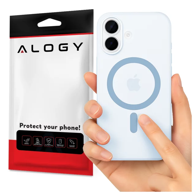 Hülle für Apple iPhone 16 Pro Max Alogy MagSafe Hybrid Matte Case Matte Cover mit Linsenschutz Schwarz