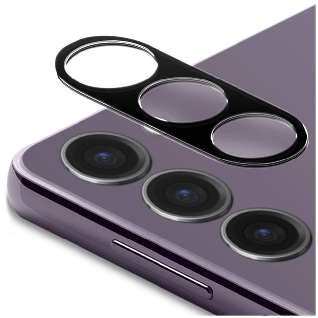 Metal cover for Samsung Galaxy S24 Plus, protective cover for the camera island, Alogy Metal Lens, black