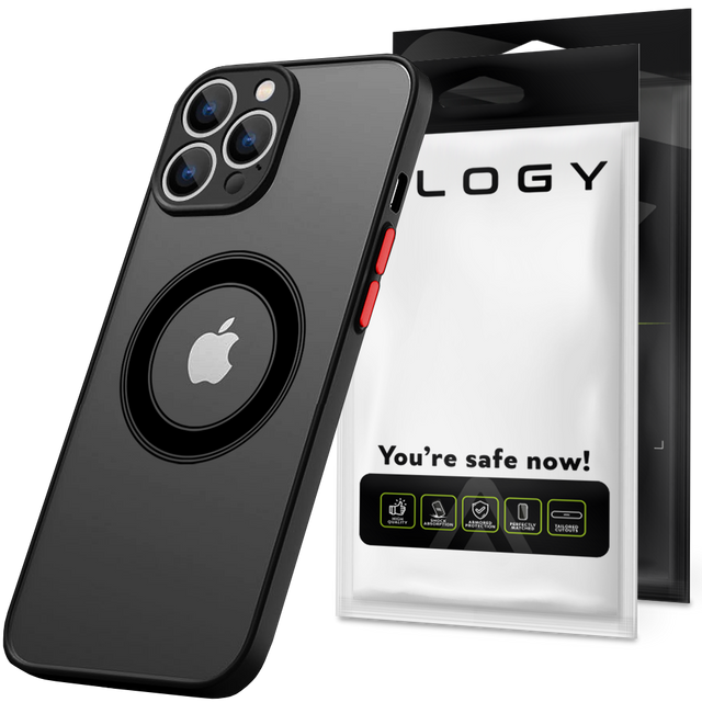 Apple iPhone 13 Pro Max Case Alogy Hybrid Mag Case for MagSafe with Camera Protection Matte Black Qi Charger