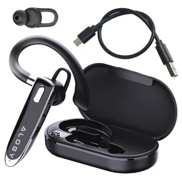 Wireless headset for Bluetooth 4.0 calls car headset with display V8 Black