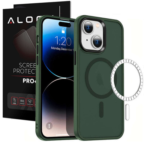 Protective MagMat Case for MagSafe for Apple iPhone 13 Matte Green Glass