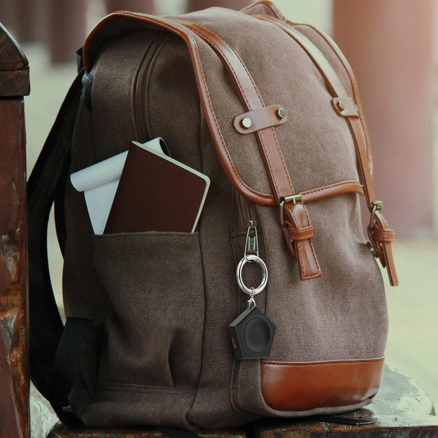 Keychain Charger for Samsung Galaxy Watch Magnetic Induction 2.5W with Keychain Key Chain Pendant Black