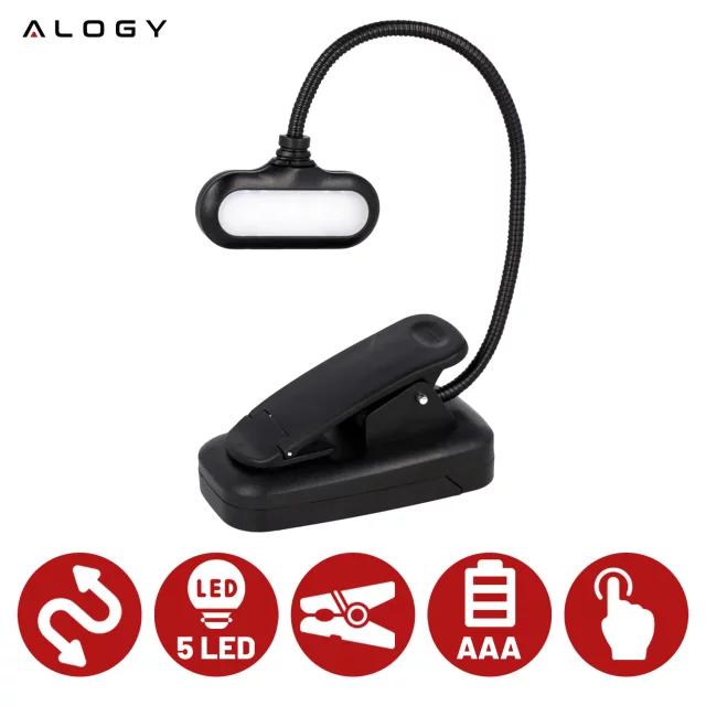 Bezdrátová připínací stolní lampa Alogy LED pro čtení černá