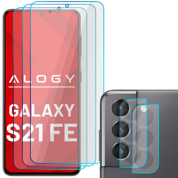 3x 9H tvrzené sklo na displej, 2x sklo na objektiv fotoaparátu Alogy Glass Pack pro Galaxy S21 FE