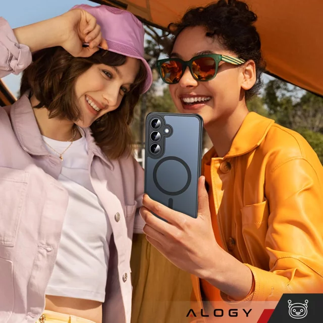 Pouzdro Alogy Matte HybridMag™️ MagSafe Matně černé pro Samsung Galaxy S25