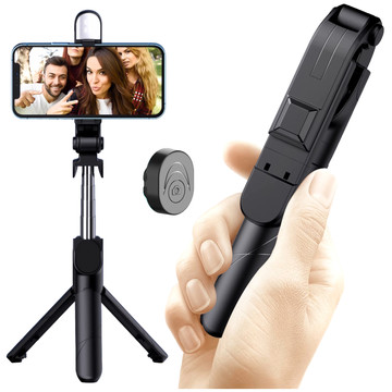 Alogy Holder Wireless Selfie Stick Bluetooth foldable Tripod Mini tripod for phone with LED light