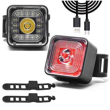 2v1 světlo na kolo Alogy zadní přední světlo na kolo Chytrá svítilna na kolo Vodotěsné přední a zadní světlo 120lm IP66