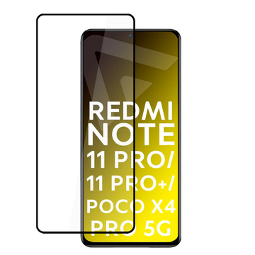Alogy Full Glue gehärtetes Glas für hüllenfreundliche Hülle für Xiaomi Redmi Note 11 Pro / 11 Pro Plus / Poco X4 Pro 5G Schwarz
