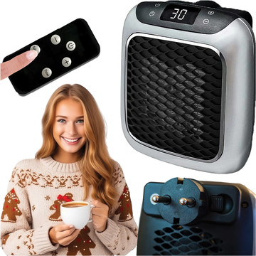 Powerful Mini Electric Heater Farelka Fan Heater for Socket Contact Pilot 800W Heater Heater EU Alogy Gray