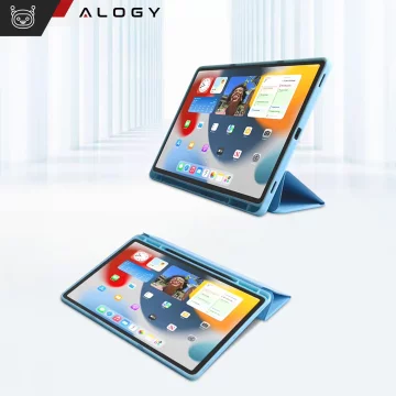 Skleněné pouzdro pro Apple iPad 10. generace. Pouzdro na tablet 10,9" 2022 Alogy Smart Case Držák na tužku modrý