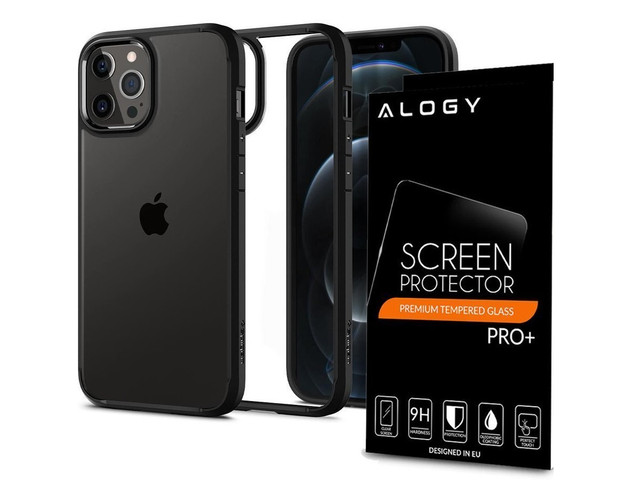 Kryt Spigen Ultra Hybrid pro Apple iPhone 12/12 Pro 6.1 Matte Black Alogy sklo