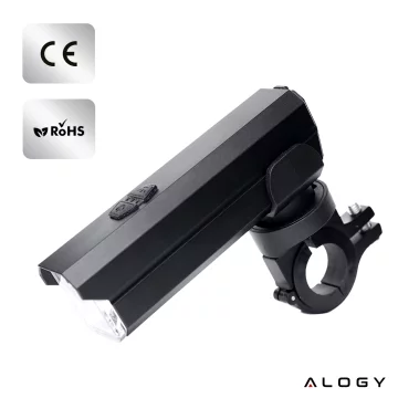 Světlo na kolo Přední LED světlo na kolo Osvětlení na kolo Vodotěsné IPX5 Alogy P12 Bike Light Black