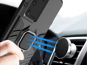 Pouzdro Alogy Stand Ring Armor pro Samsung Galaxy S21 Ultra černé