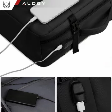 Alogy Backpack for Laptop Travel Accessories 46x32x15 cm for Work School Plane Travel Men's Women's Black