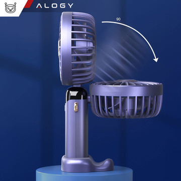Fan Fan Handheld Fan Wireless Alogy Desktop Portable Handheld with Phone Holder USB-C Navy Blue