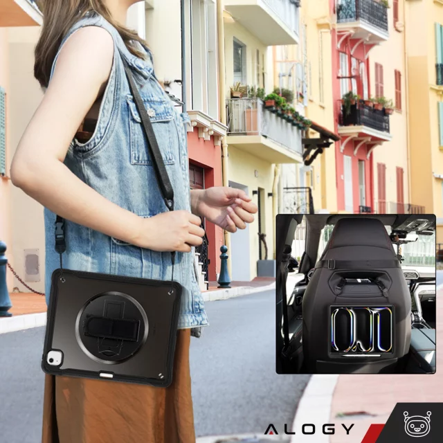 Pouzdro Alogy Pirate 360 ​​Armored s držákem na pero pro Apple iPad Air 11" (2024, 2025) / Air 10.9" (2020, 2022) / Pro 11 (2018) - černé
