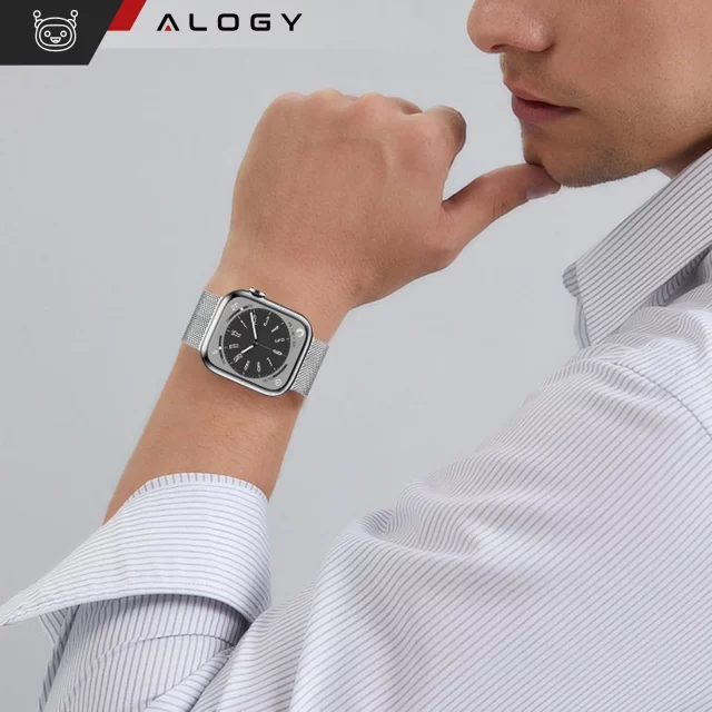 Alogy Steel Strap Apple Watch Bracelet 42/44/45/49mm Stainless Steel Silver