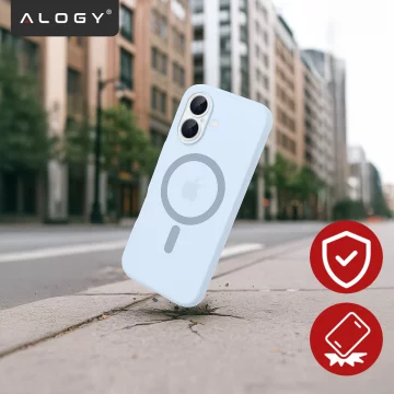 Hülle für Apple iPhone 16 Pro Max Alogy MagSafe Hybrid Matte Case Matte Cover mit Linsenschutz Schwarz