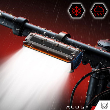 Bicycle lamp front rear LED light bicycle lighting for bicycle front rear Strong 900lm Alogy black red