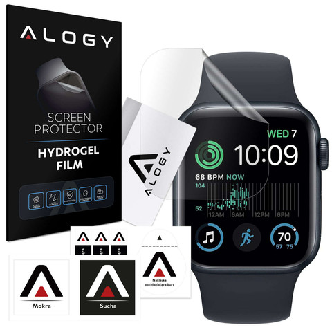 2x ochranná fólie na chytré hodinky Alogy Hydrogel pro Apple Watch SE 2022 (40 mm)